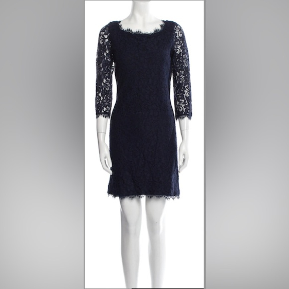 Diane von Furstenberg Lace Pattern Mini Dress - SIZE S/4